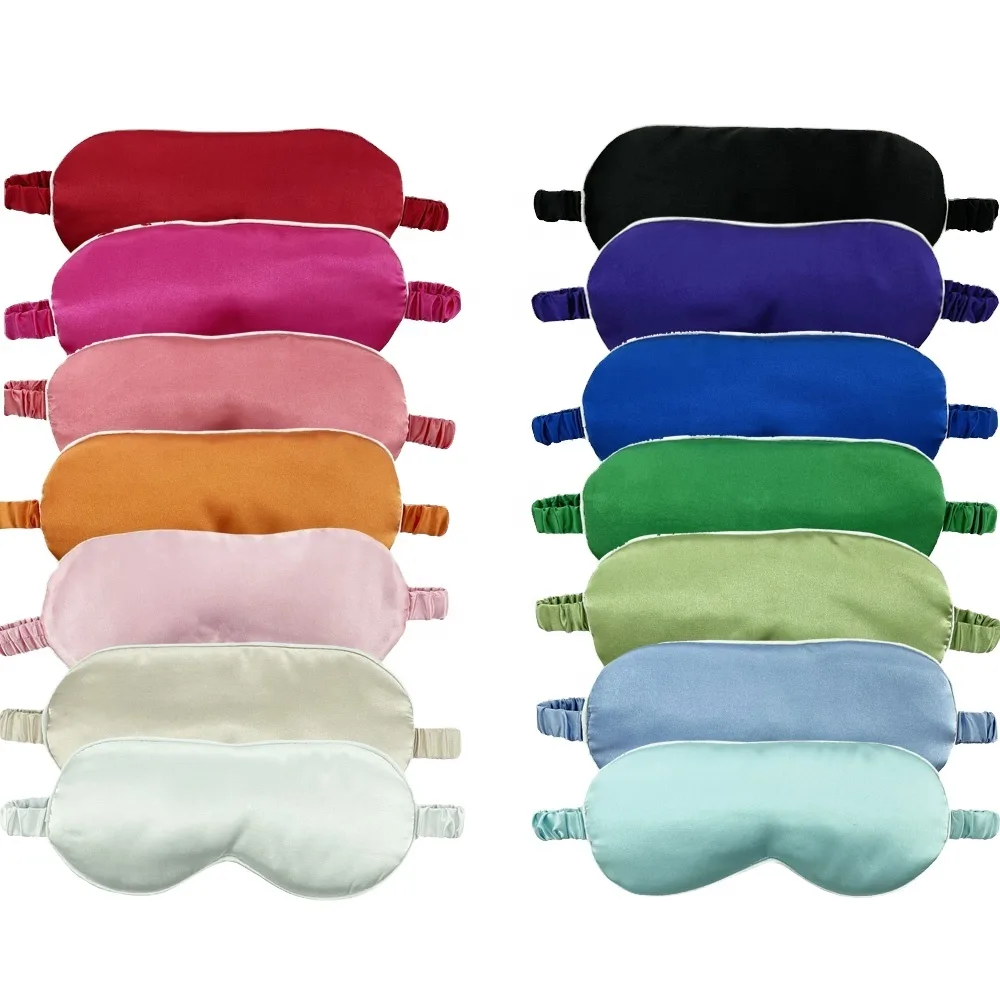 1601586125803 JINHONG 3D Eye Mask Unisex Super Smooth Blindfold Silk Satin Sleeping Eye Mask With Elastic Strap