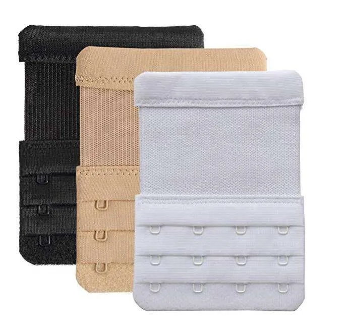 Bra Extension Hook JINHONG High Quality Elastic Comfortable 3 Buckles Bra Extender Hook Extension Buckles 100% Polyester Women Sexy Underwear